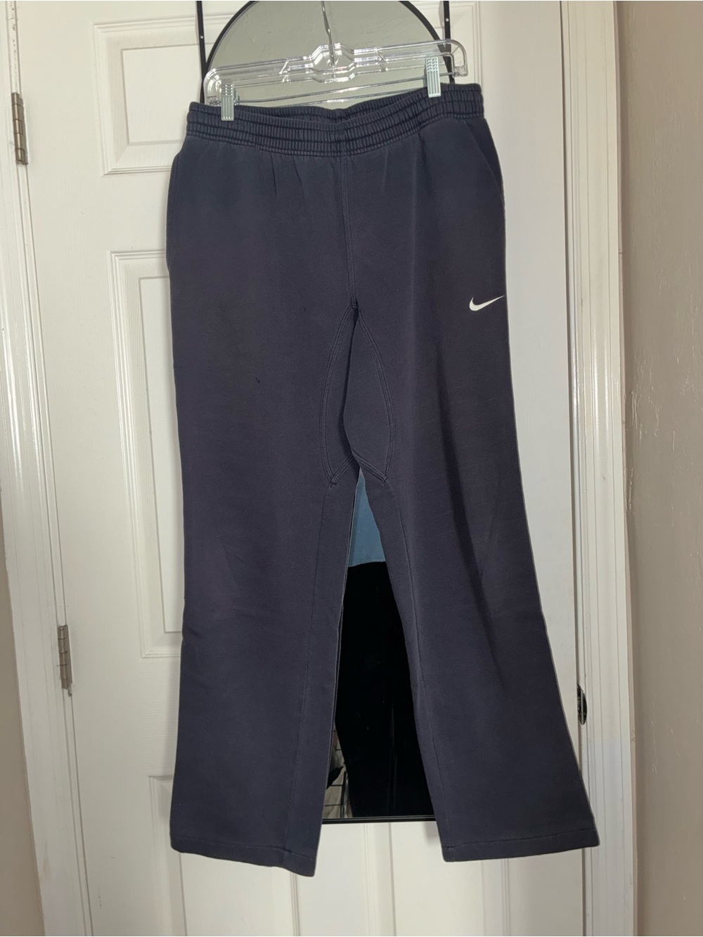 Nike Men's Black Sweatpants with White Swoosh